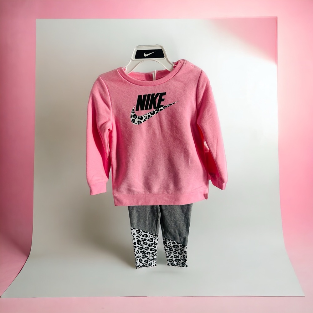 Nike Girls Pink & Grey/Black 2-Piece Set